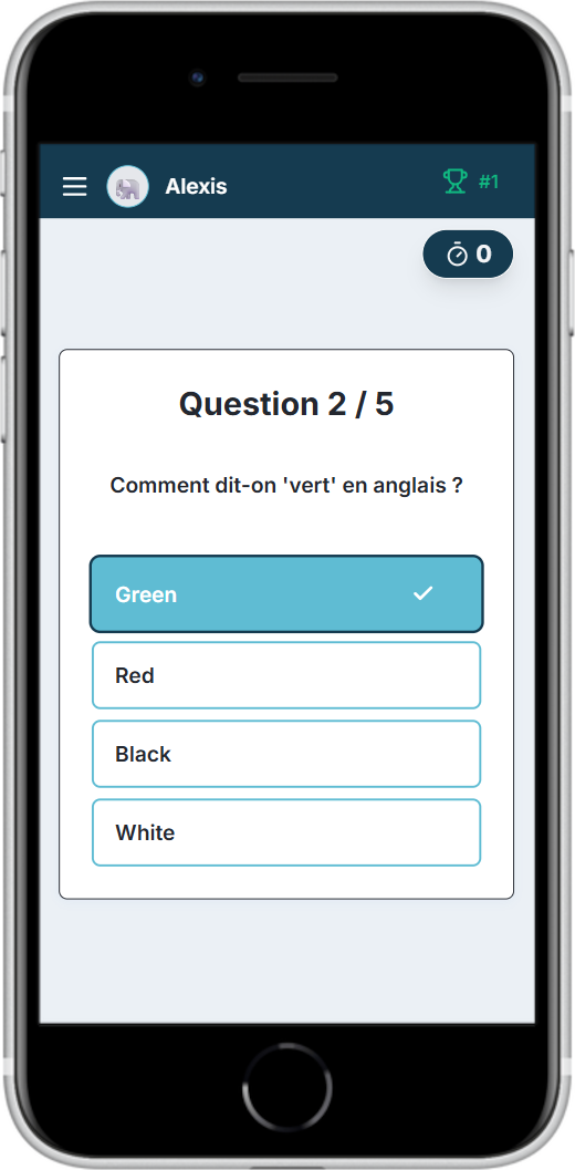 Vue mobile — participation en direct